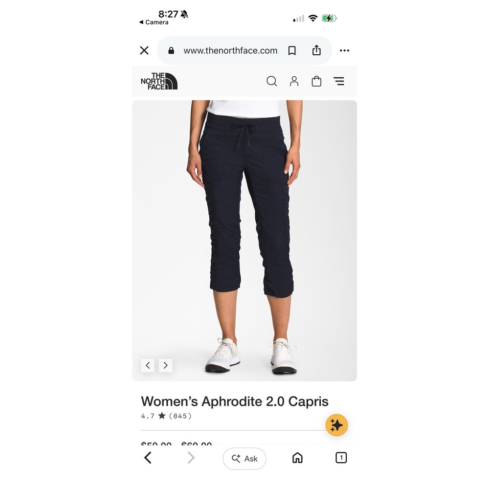 The North Face Black Athletic Hiking Wind Pants Capris 3XL NWT Womens Elastic